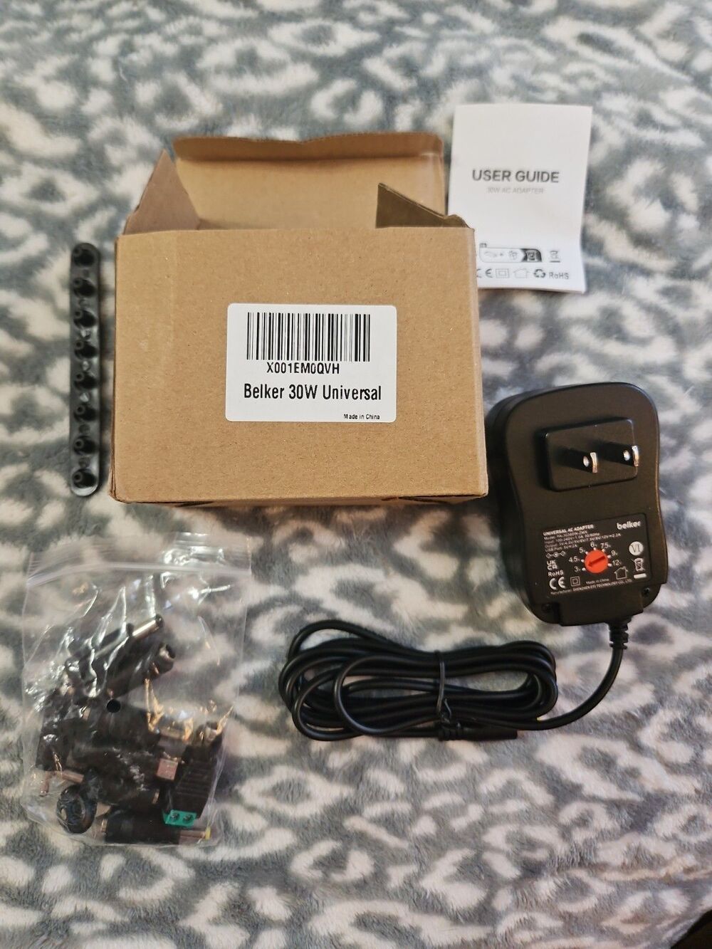 NIB Belker 30W Universal 3V 4.5V 5V 6V 7.5V 9V 12V AC DC Adapter Power Supply